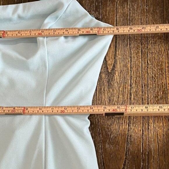 Betsy & Adam Crystal Crossed Strap Cowl Back Gown Sz 12 - Picture 9 of 15